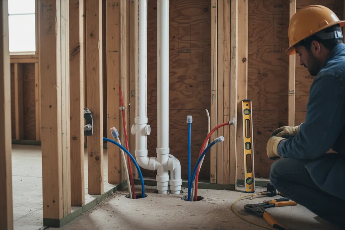 Drain and supply rough-in during Drain Cleaning in Ono
